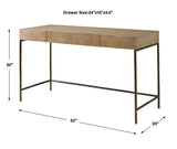 Aristotle Natural Wood Modern Desk - Light Brown by Uttermost - View 9