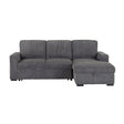 Melody Contemporary Sectional Sofa with Pullout in Grey Fabric - sold by Home Elegance USA