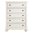 Casual White Finish 1pc Chest of Drawers Antique Bronze Tone Knobs Bun Feet Bedroom Furniture
