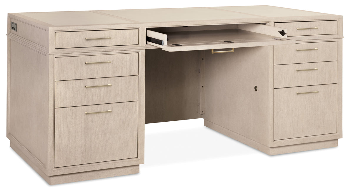 Executive Desk Polished Limestone - Beige by Hooker Furniture - View 6