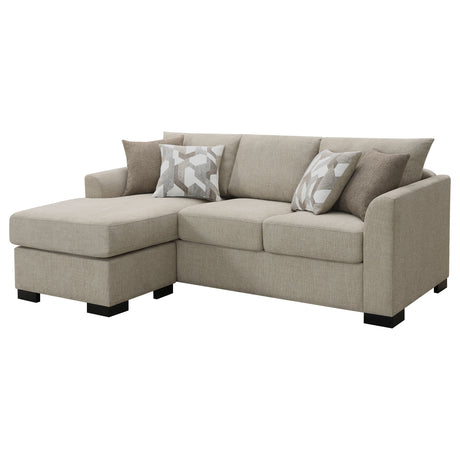 Pacheco Camel Upholstered Sleeper Sectional Chaise Sofa - sold by Home Elegance USA