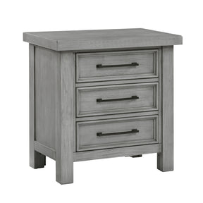 Transitional Antique Gray Finish Nightstand of 3x Drawers Classic Bedroom Furniture 1pc Bedside Cabinet
