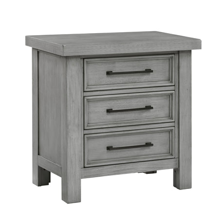 Transitional Antique Gray Finish Nightstand of 3x Drawers Classic Bedroom Furniture 1pc Bedside Cabinet