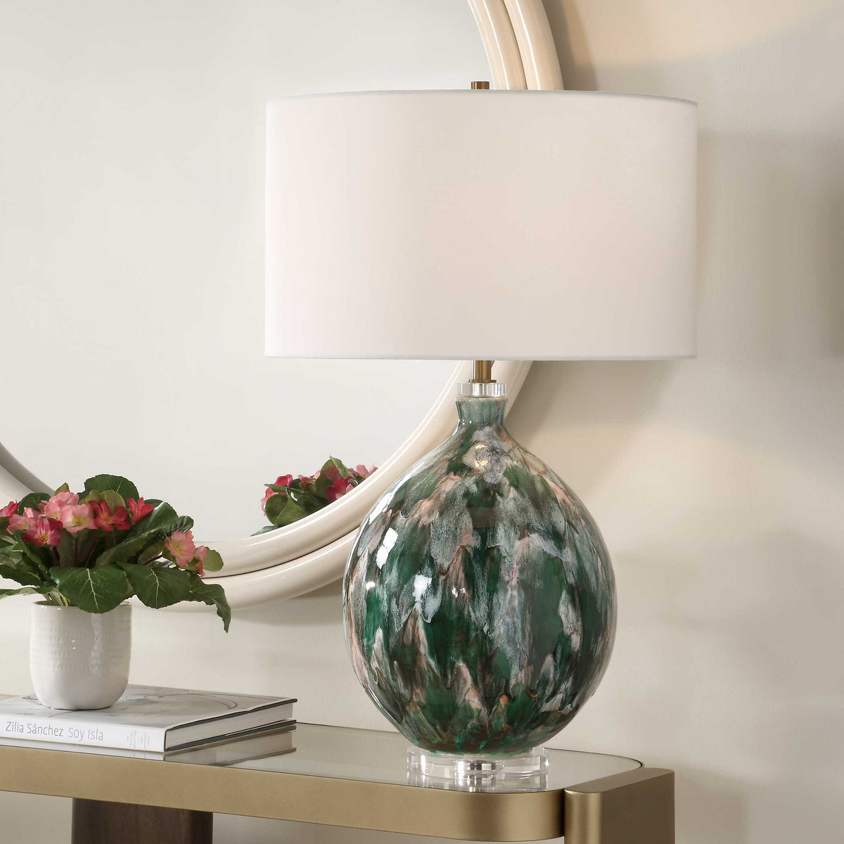 Mihaela Drip Glaze Table Lamp - Blue / Green by Uttermost - View 2