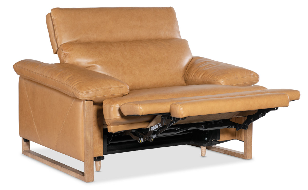 Jericho Power Recliner With Power Headrest - Light Brown by Hooker Furniture - View 7