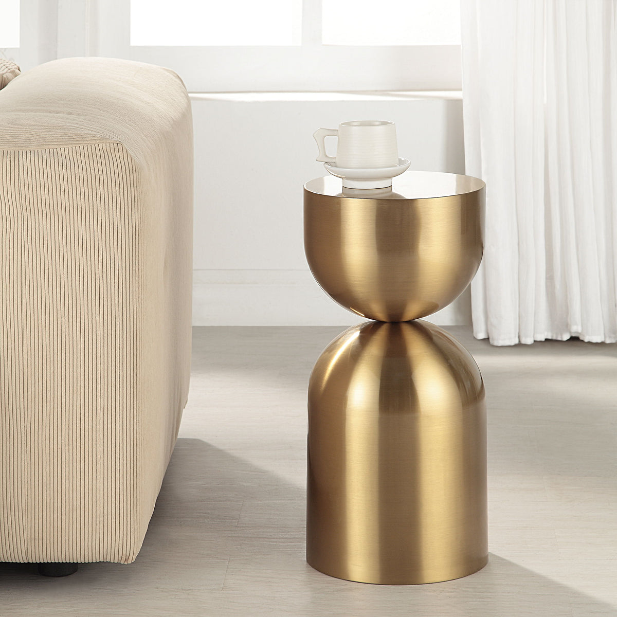 Golden Vessel Modern Accent Table by Uttermost - View 2