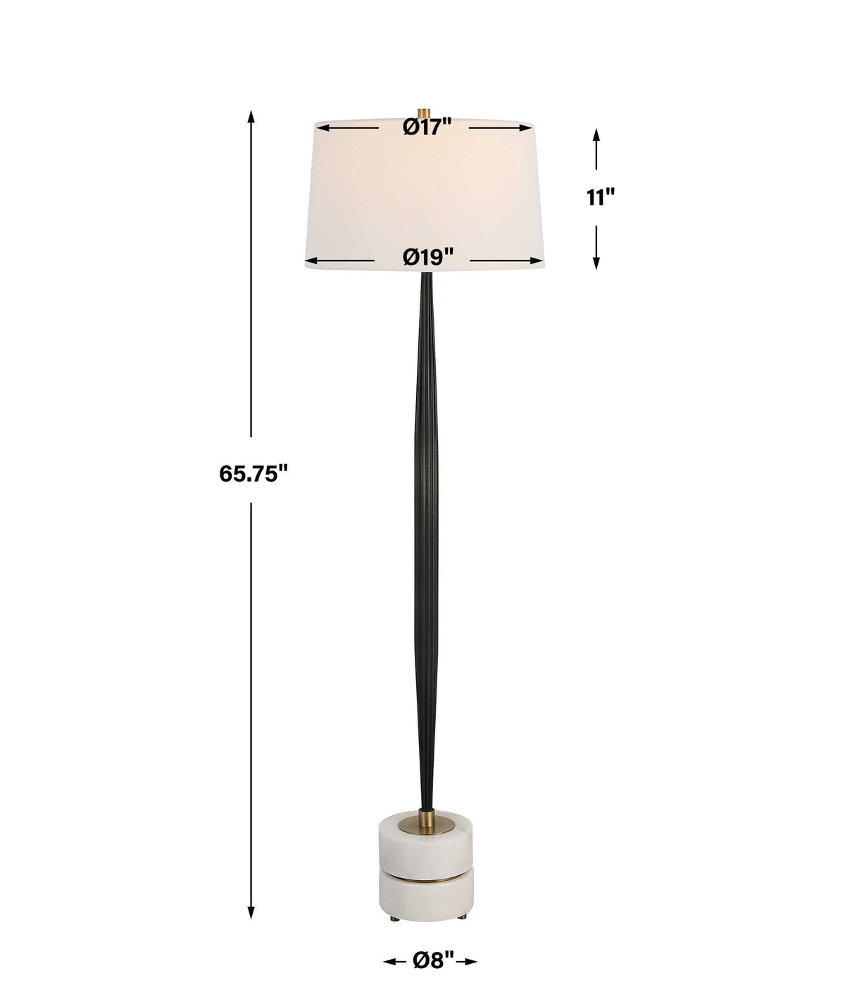Miraz Floor Lamp - Black by Uttermost - View 10