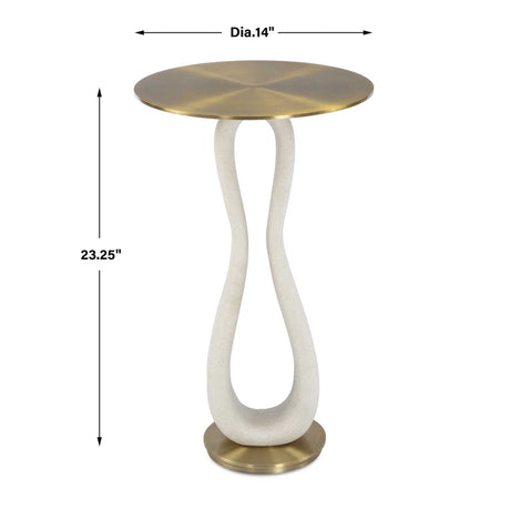 Sonia Modern Accent Table Brass - Gold / White by Uttermost - View 9