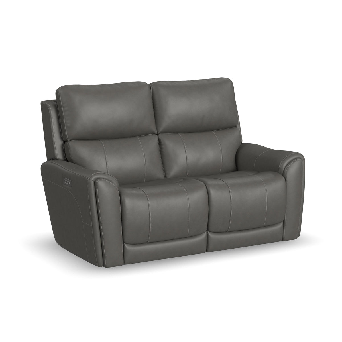 Carter Power Reclining Loveseat With Power Headrests & Lumbar - Smoke | Flexsteel