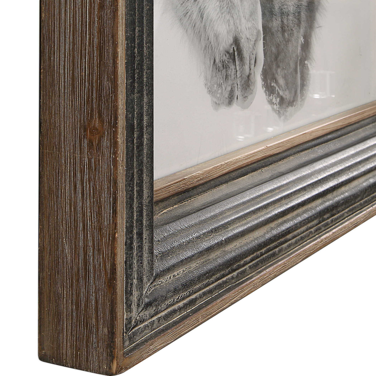 Custom Black And White Horses Print - Dark Brown / Silver by Uttermost - View 5