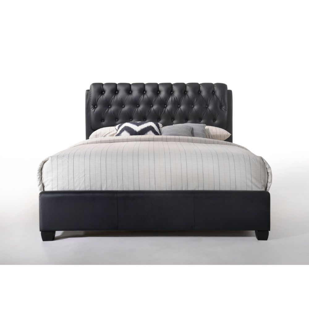 Acme - Ireland II EK Bed 14347EK Black Synthetic Leather