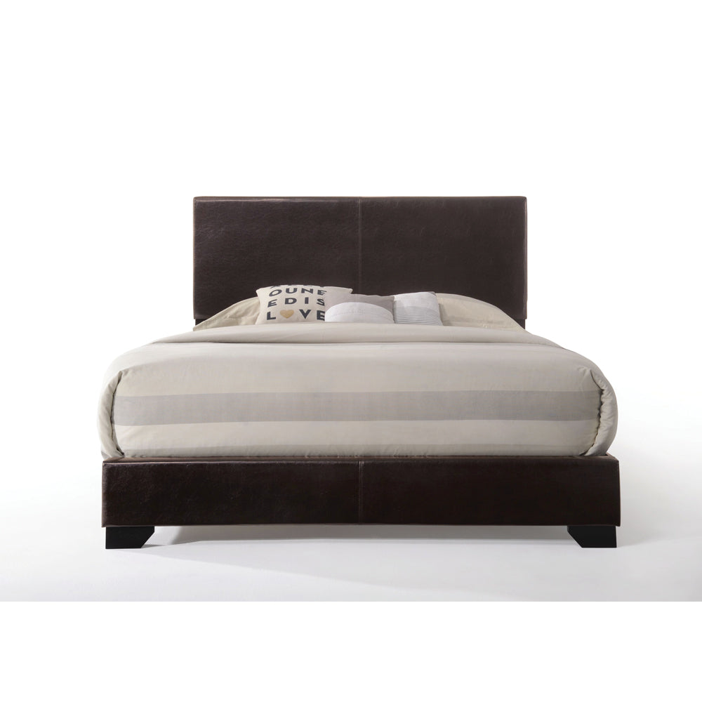 Acme - Ireland III EK Bed 14367EK Brown Synthetic Leather