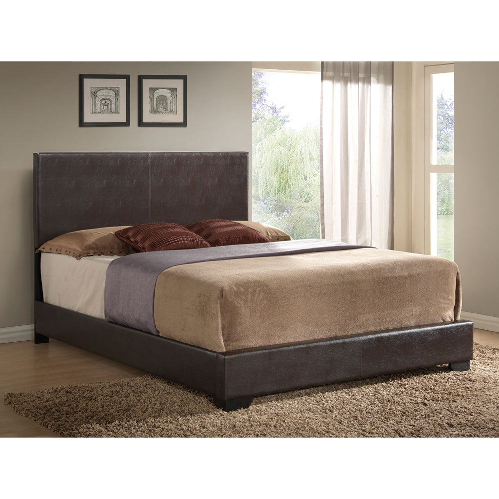 Acme - Ireland III EK Bed 14367EK Brown Synthetic Leather