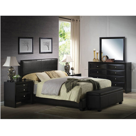 Acme - Ireland III Full Bed 14440F Black Synthetic Leather