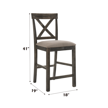 Martha II Weathered Gray Finish 7 PCs Counter Height Dining Room Set - sold by Home Elegance USA