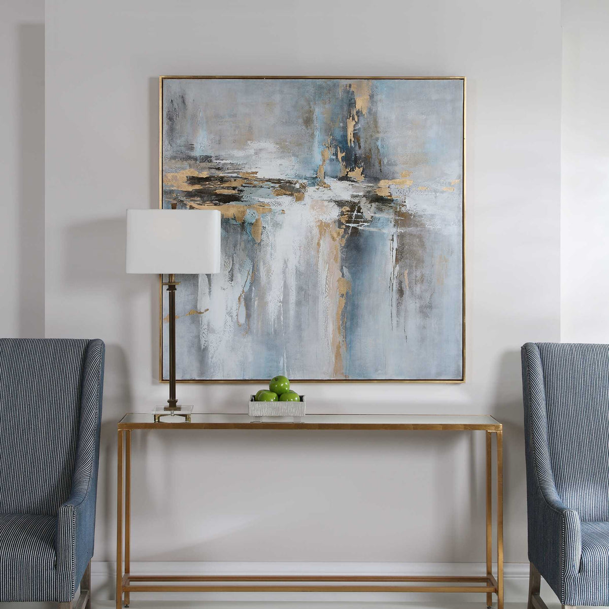 Road Less Traveled Abstract Art - Blue / Yellow by Uttermost - View 3
