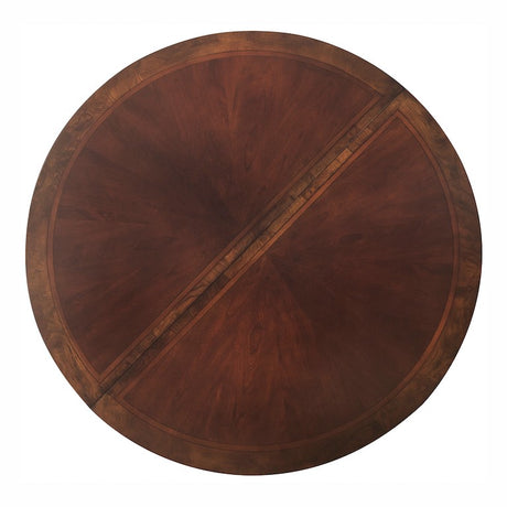 Homelegance Deryn Park Round/Oval Extendable Dining Table Set in Cherry Finish with Gold Tipping – 2243-76 Collection - sold by Home Elegance USA