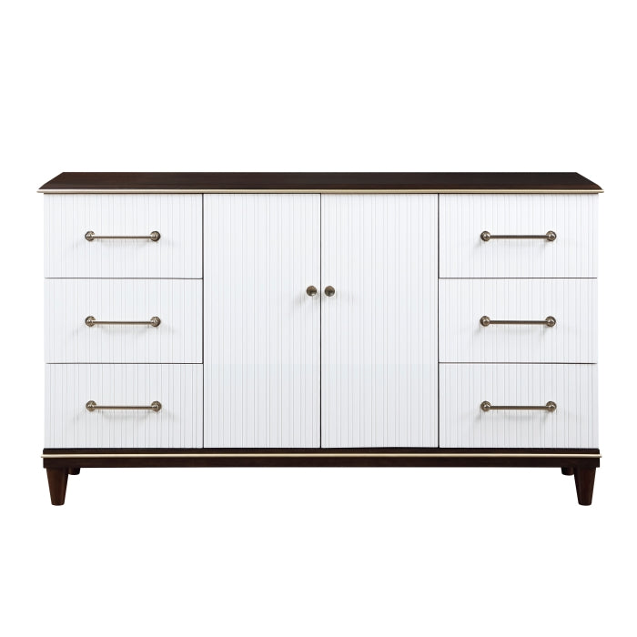 Homelegance Niles Dresser in White and Cherry 1451-5 - Home Elegance USA