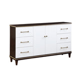 Homelegance Niles Dresser in White and Cherry 1451-5 - Home Elegance USA
