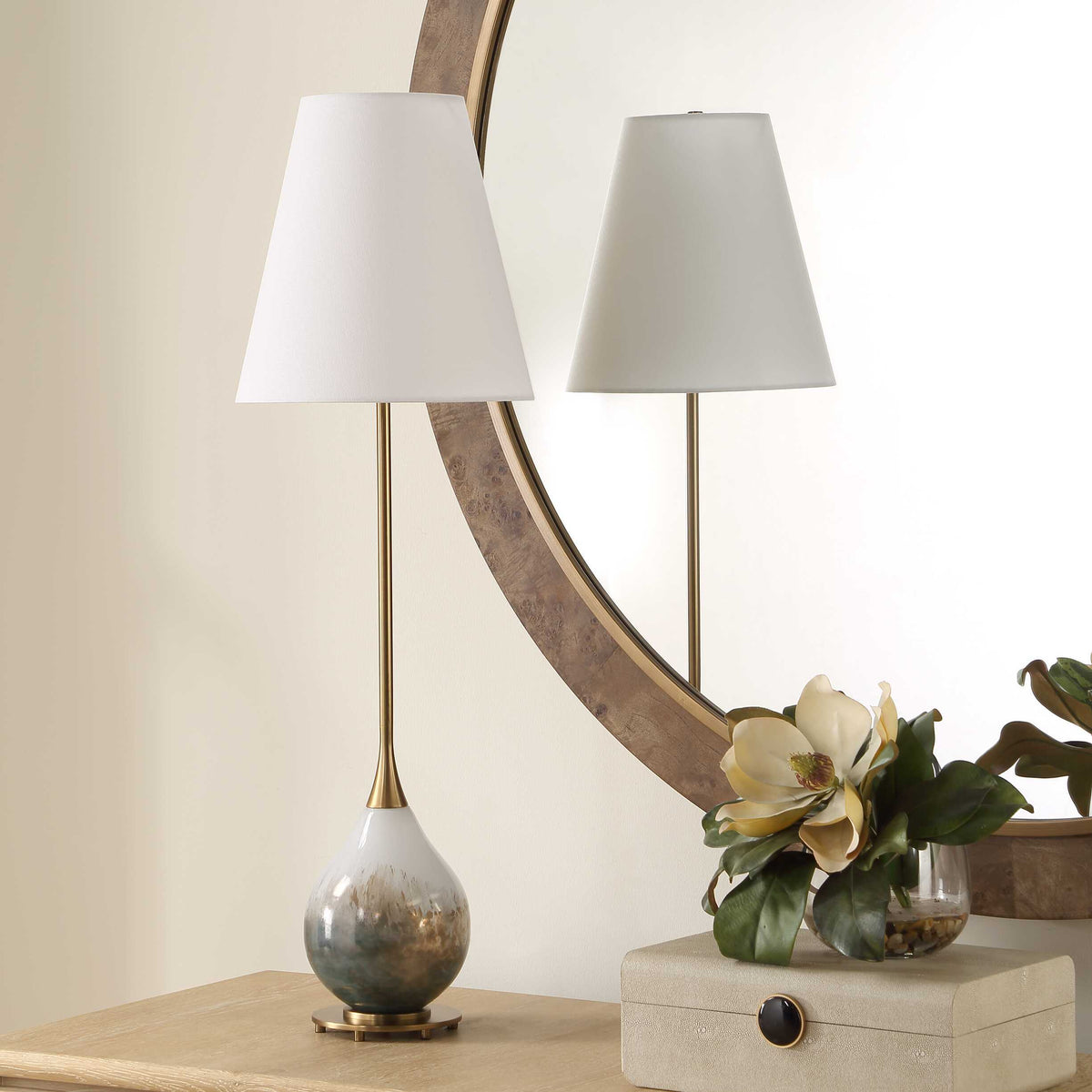 Cardoni Buffet Lamp Smoke - Gold / White by Uttermost - View 3