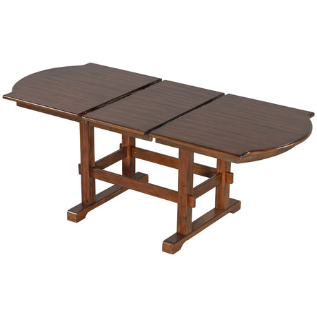 TOPMAX 6 Pieces 78inch Extendable Wood Dining Table Set with Bench, Traditional Kitchen Table Set with 18inch Removable Leaf and 4 Upholstered Dining Chairs, Espresso+Beige - sold by Home Elegance USA