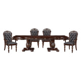 Homelegance Adelina 7 Piece Traditional Double Pedestal Dining Room Set – Cherry & Gold Finish - Home Elegance USA