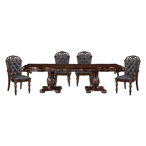 Homelegance Adelina Traditional Double Pedestal Dining Room Set – Cherry & Gold Finish - sold by Home Elegance USA