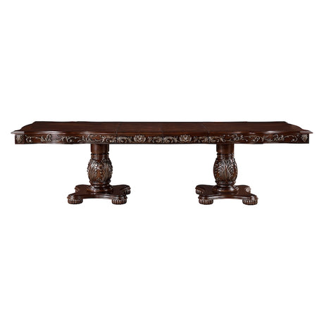 Homelegance Adelina Traditional Double Pedestal Dining Room Set – Cherry & Gold Finish - sold by Home Elegance USA