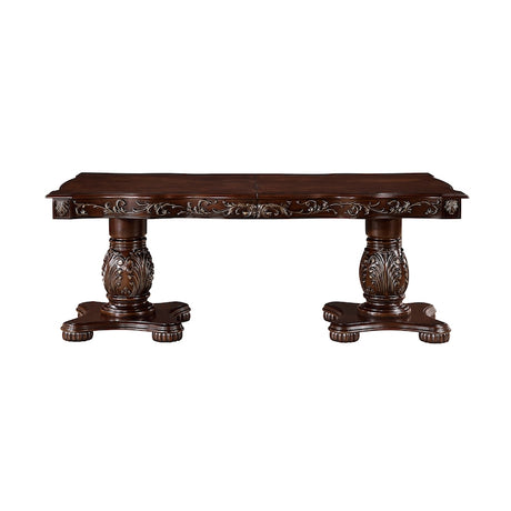 Homelegance Adelina Traditional Double Pedestal Dining Room Set – Cherry & Gold Finish - sold by Home Elegance USA
