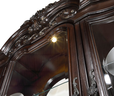 Homelegance Adelina Traditional Double Pedestal Dining Room Set – Cherry & Gold Finish - sold by Home Elegance USA