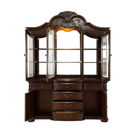 Homelegance Adelina Traditional Double Pedestal Dining Room Set – Cherry & Gold Finish - sold by Home Elegance USA