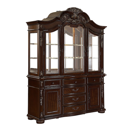 Homelegance Adelina 7 Piece Traditional Double Pedestal Dining Room Set – Cherry & Gold Finish - Home Elegance USA
