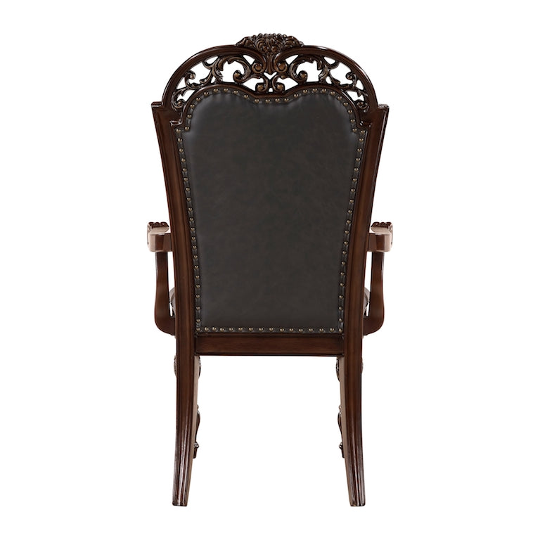Homelegance Adelina 7 Piece Traditional Double Pedestal Dining Room Set – Cherry & Gold Finish - Home Elegance USA