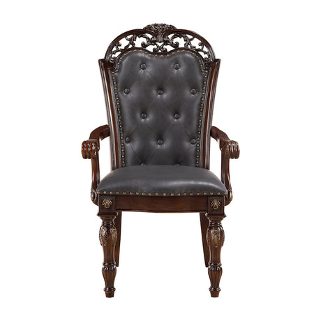 Homelegance Adelina Traditional Double Pedestal Dining Room Set – Cherry & Gold Finish - sold by Home Elegance USA