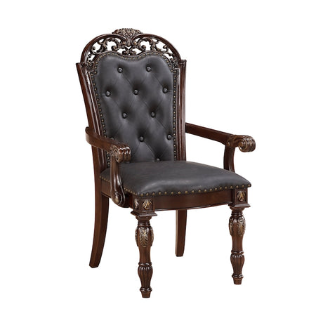 Homelegance Adelina Traditional Double Pedestal Dining Room Set – Cherry & Gold Finish - sold by Home Elegance USA