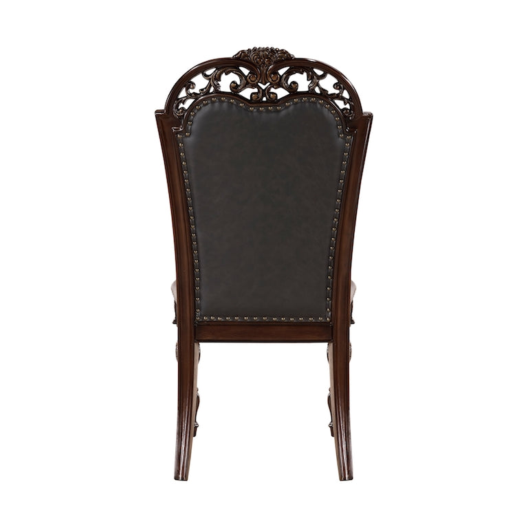 Homelegance Adelina 7 Piece Traditional Double Pedestal Dining Room Set – Cherry & Gold Finish - Home Elegance USA