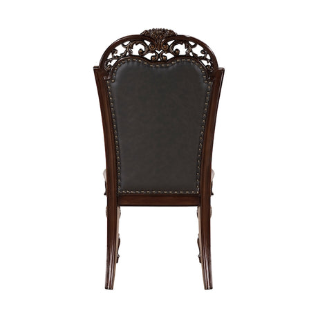 Homelegance Adelina Traditional Double Pedestal Dining Room Set – Cherry & Gold Finish - sold by Home Elegance USA