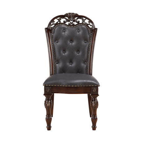 Homelegance Adelina Traditional Double Pedestal Dining Room Set – Cherry & Gold Finish - sold by Home Elegance USA
