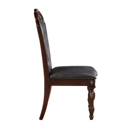 Homelegance Adelina Traditional Double Pedestal Dining Room Set – Cherry & Gold Finish - sold by Home Elegance USA