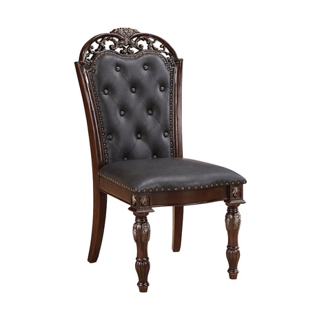 Homelegance Adelina Traditional Double Pedestal Dining Room Set – Cherry & Gold Finish - sold by Home Elegance USA