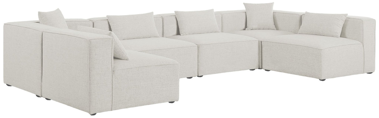 Cube - Modular Sectional 6 Piece - Cream - 630Cream - Sec6D - Home Elegance USA - 1