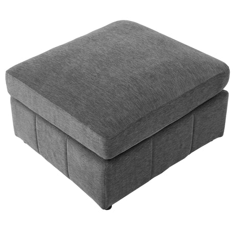 Modern Sectional Sofa Modular Sofa with Movable Ottoman, USB Ports & Phone Holder, Grey Chenille, 85.4' - sold by Home Elegance USA