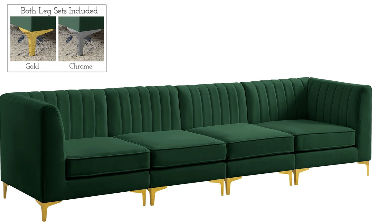 Alina - Modular Sectional - Green - Fabric - Modern & Contemporary - 604Green - S119 - Home Elegance USA - 1