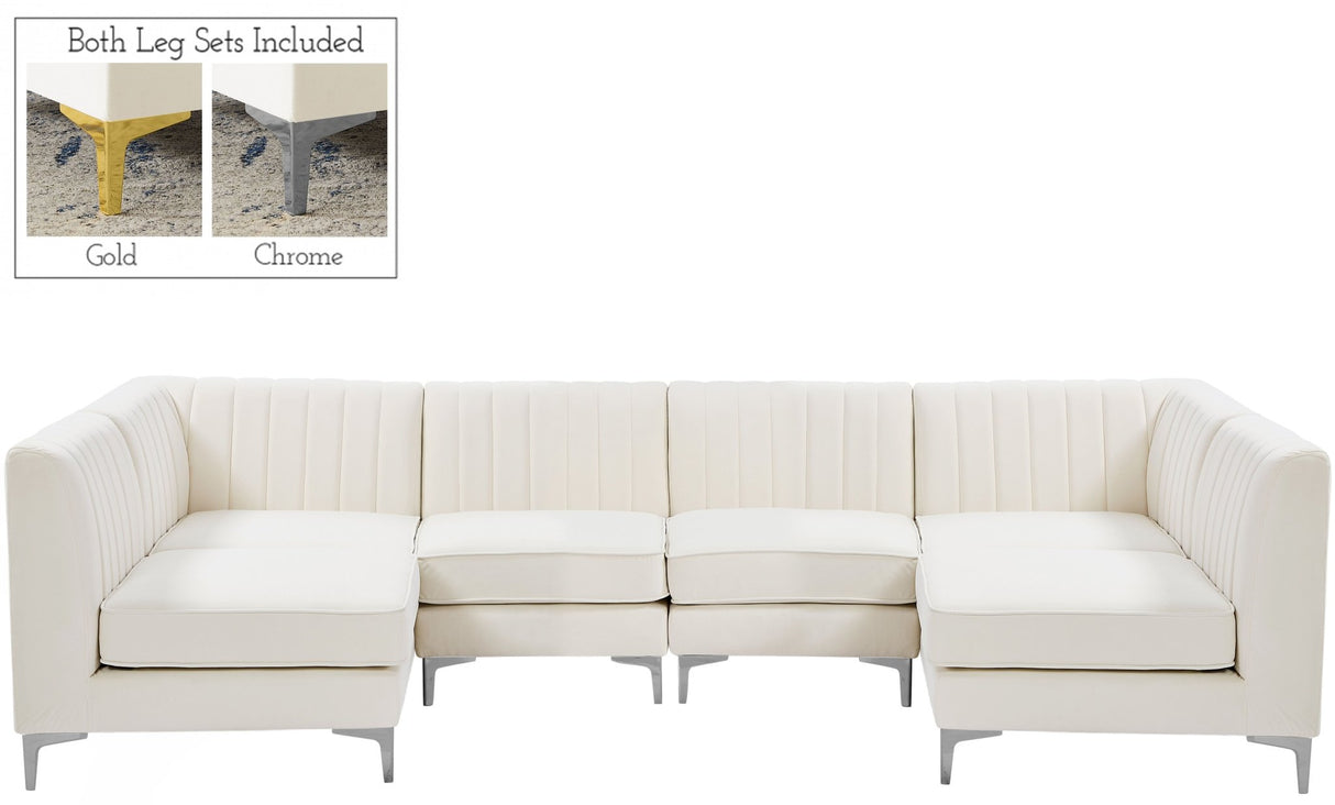 Alina - Modular Sectional 6 Piece - Cream - Fabric - 604Cream - Sec6B - Home Elegance USA - 6