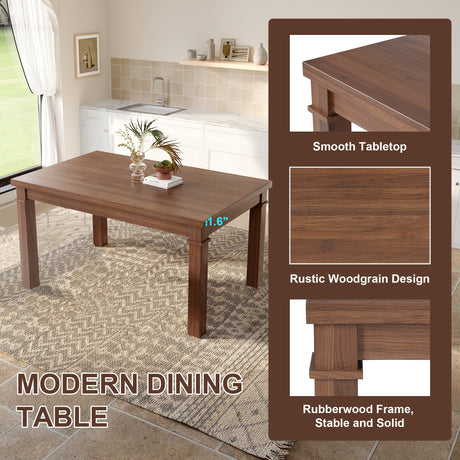 6-Piece Modern Dining Set, Rectangle Kitchen Table with 4 Upholstered Chairs & Bench, Ideal for Dining Room and Living Room, (Easy Assembly, Space Saving) - sold by Home Elegance USA