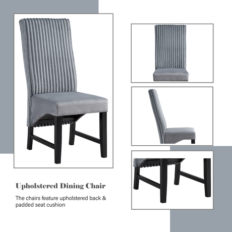 Kini Black Finish 7PCs Dining Room Set - sold by Home Elegance USA
