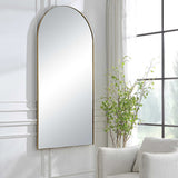 Crosley Arch Mirror Antique Brass - Yellow by Uttermost - View 3