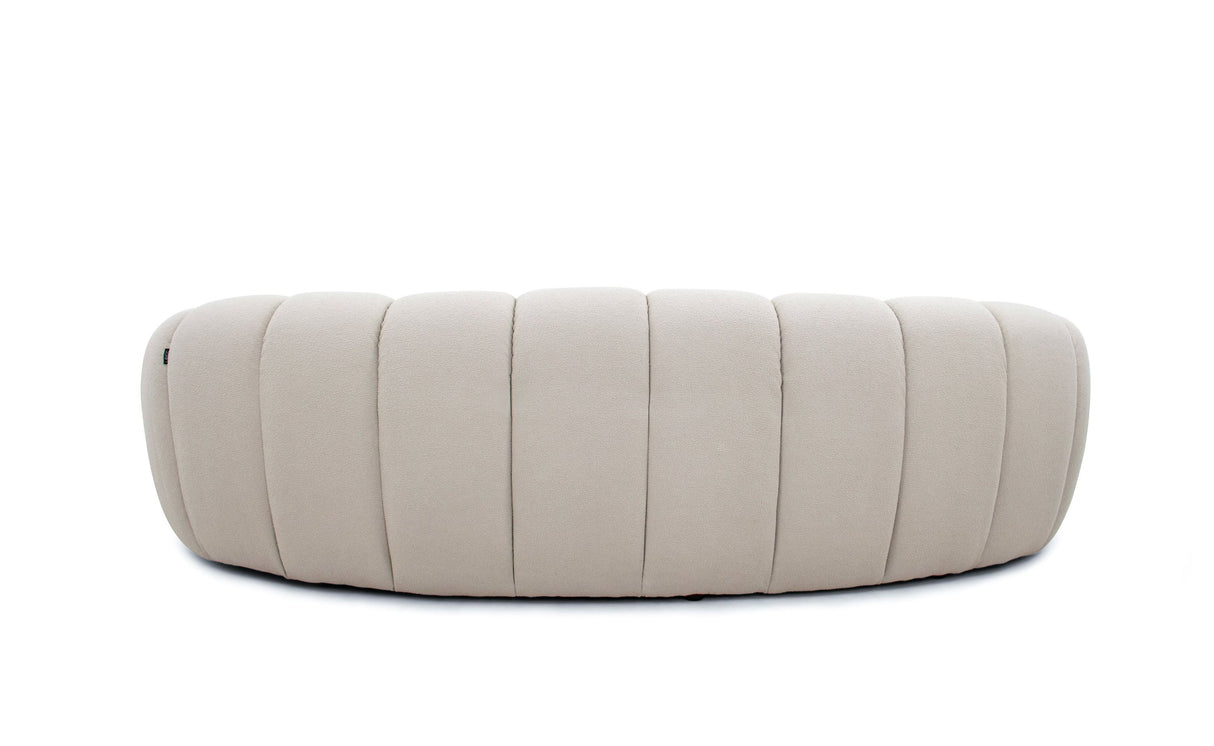Divani Casa Yolonda - Modern Curved Beige Fabric Sofa - Home Elegance USA