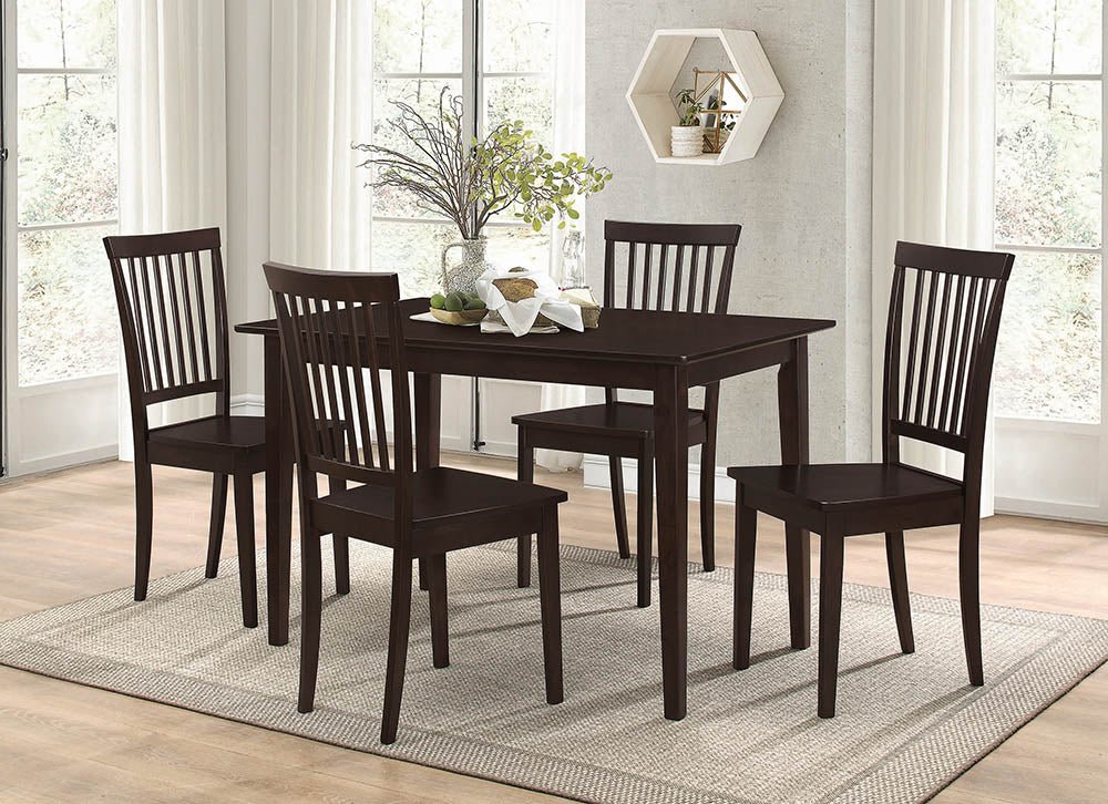 Gomez 5 - piece Rectangular Dining Table Set Cappuccino | Coaster | Home Elegance USA