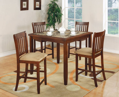 Jardin 5 - piece Counter Height Dining Set Red Brown and Tan | Coaster | Home Elegance USA